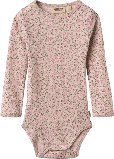 Wheat Body I/e Ull Lucca Pale Lilac Blomster Wheat 56 Langermet Body Lilla Rosa