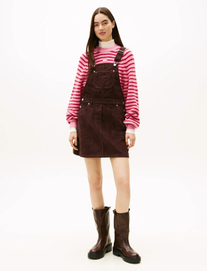 Tommy Jeans Tjw Script Cord Dungarees Dress - Brown - XS Tommy Jeans Tjw Script Cord Dungarees Dress - Brown - XS