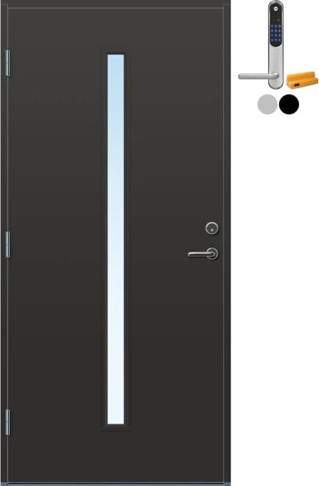 Ytterdør Bygg1 Hovdeby med Kompaktlaminat med Yale Doorman Classic Home