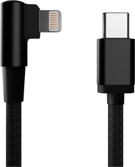 Gembird Gembird Usb-Kabel Usb-C-Kabel Til 8 Pins Vinklet Tekstilflettet 0,2 M Svart