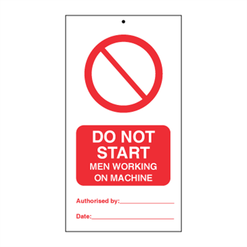 Jo Safety Do not start Men working on machine (pk. a' 10 stk.) IMO Tie Tags 125067KE Jo Safety Do not start Men working on machine (pk. a' 10 stk.) IMO Tie Tags 125067KE