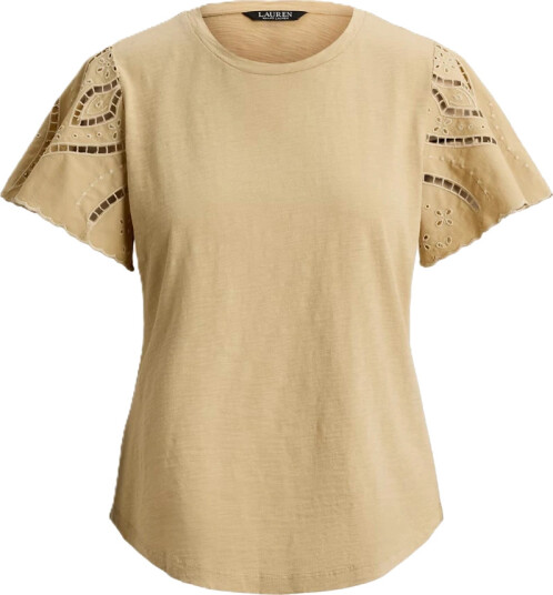 Lauren Ralph Lauren Indie Ctn Slub Jrsy Knt Pullover Beige M