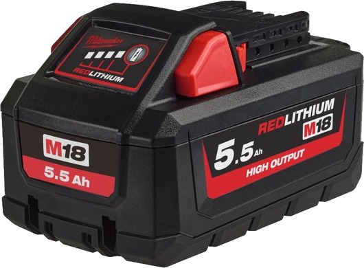 Milwaukee M18 5,5 Ah Li-ion Batteri High Output til Elektroverktøy