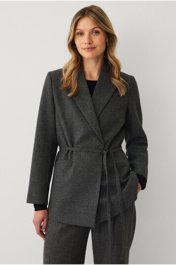 Ellos Collection Blazer i ullmiks Grå