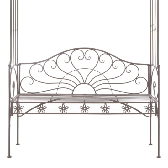 vidaXL Hagebenk 122 cm jern antikk brun