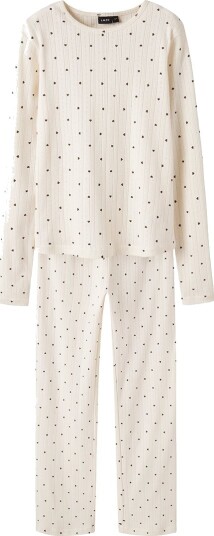 LMTD Nlfsomina Ls Pointelle Nightset Cream 158 164 LMTD Nlfsomina Ls Pointelle Nightset Cream 158 164