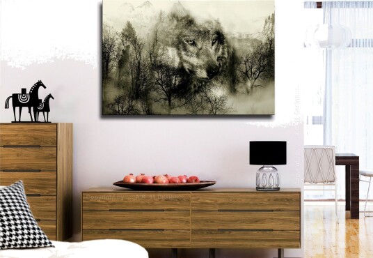 Tavle Mountain Predator 1 Part Wide Beige 120X80 Artgeist sp. z o. o.