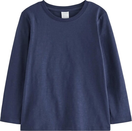 Lindex Long Sleeved Top In Slub Jersey Navy 92