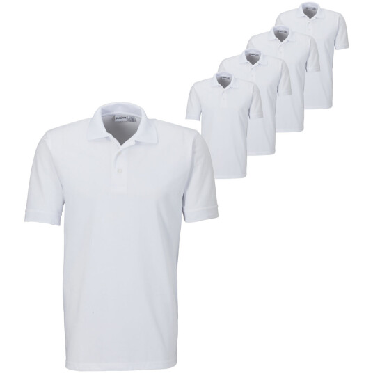 PULSIVA Sunny Kortermet Piqueskjorte Herre Storpakke Hvit XL - 5 Stykk