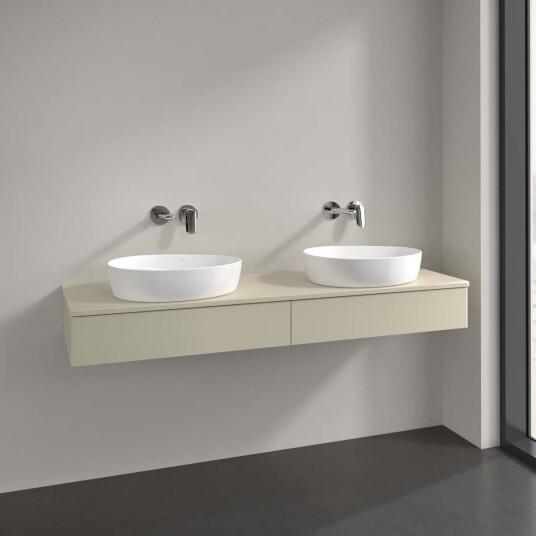 Villeroy & Boch Antao Servantskap med 2 skuffer 160x50x19 cm m/lys Grå Matt Villeroy & Boch Antao Servantskap med 2 skuffer 160x50x19 cm m/lys Grå Matt