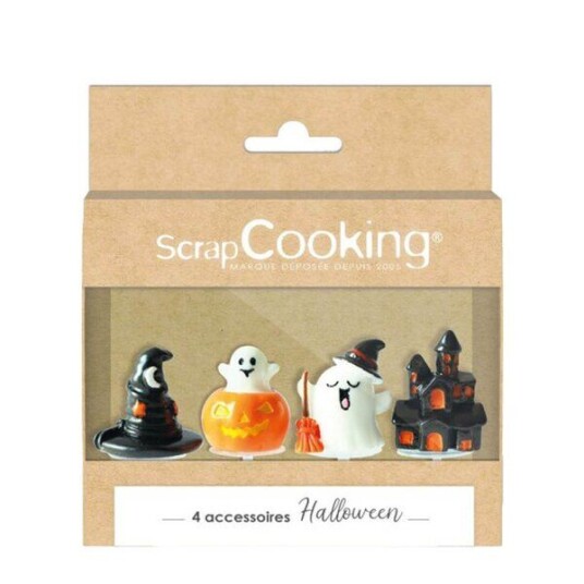 ScrapCooking Halloween kakepynt 4 stk multi ScrapCooking Halloween kakepynt 4 stk multi