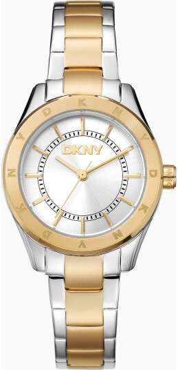 DKNY Dameklokke DK1L018M0055 Chambers Sport Sølvfarget/Gulltonet