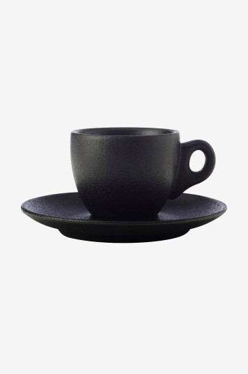 Maxwell & Williams - Espressokopp med skål Caviar 80ml - Svart