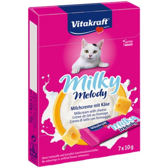 Vitakraft Kattegodbiter med Ost og Fløte 70 g 7 stk. Laktoseredusert Snack for Katter