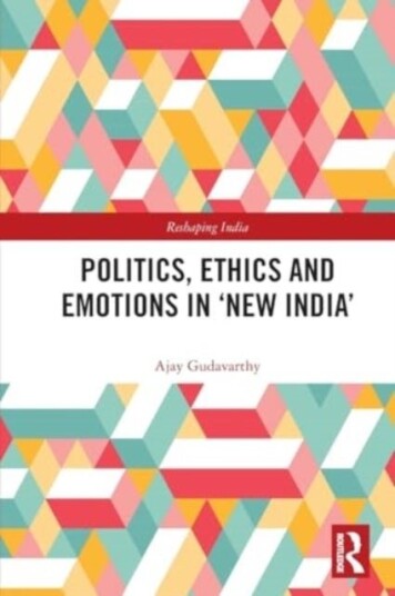 Politics Ethics and Emotions in ‘New India’