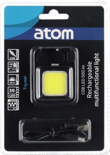 Atom Multifunktionslampa - Laddbar COB 30 LED Super 500 lm