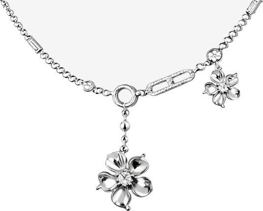 IOAKU Halskjede LA Fleur Detail Necklace Sølv