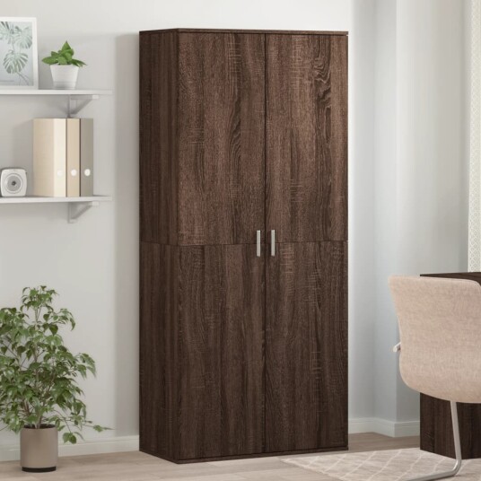 Skoskap brun eik 80x39x178 cm konstruert tre