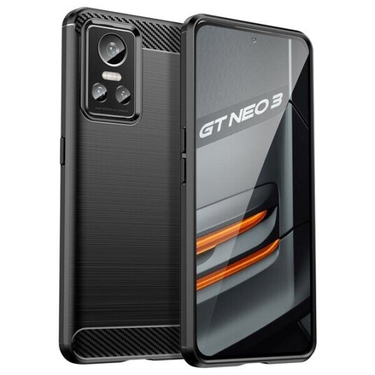 Hurtel Carbon Case for Realme GT Neo 3 Flexible Silicone Carbon Cover Black