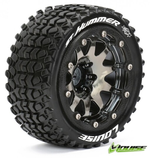 LouiseRC 3314SBCH Tires & Wheels ST-HUMMER 1/10 Bl.Chr Beadlock LouiseRC 3314SBCH Tires & Wheels ST-HUMMER 1/10 Bl.Chr Beadlock