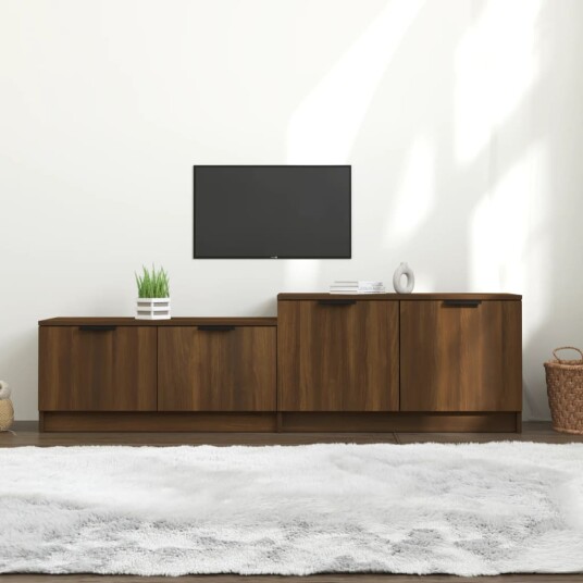 vidaXL TV-benk brun eik 158,5x36x45 cm konstruert tre