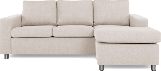 Crazy 3 seters Vendbar L formet Sjeselongsofa i Stoff Beige