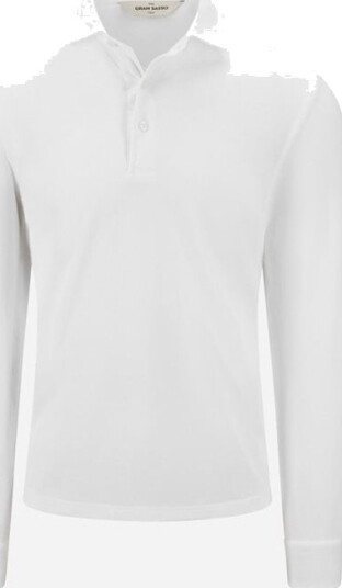 Gran Sasso Pique Cotton Longsleeve White