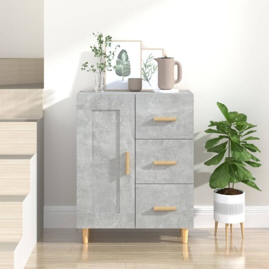vidaXL Skjenk betonggrå 69,5x34x90 cm konstruert tre vidaXL Skjenk betonggrå 69,5x34x90 cm konstruert tre