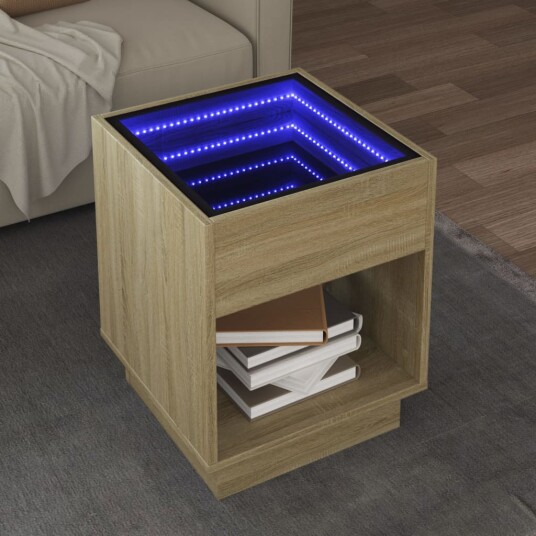  Salongbord med Infinity LED sonoma eik 40x40x50 cm 847646