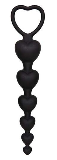 Black Silicone Anal Beads 19 cm