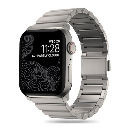Apple Watch (42/44/SE/45/49 mm) Tech-Protect Steelband Stål Klokkerem - Titanium