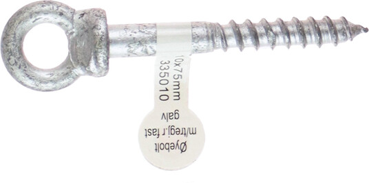 CAL Øyebolt fast m/ tregjenger   Galvanisert stål   10x75 mm