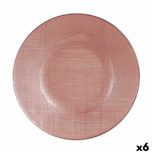 Vivalto Flat Tallerken Rosa Glass 21 X 2 X 21 Cm (6 Enheter)