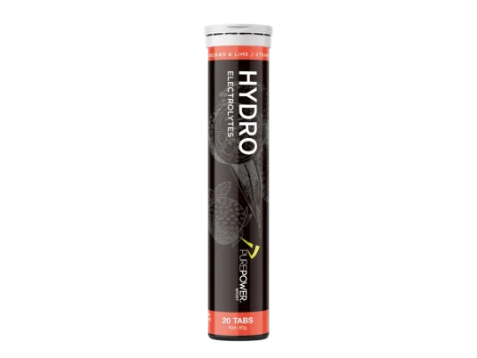 PurePower Hydro brusetabletter med elektrolytter jordbær og lime 20 x 4 g.
