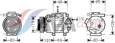 AVA COOLING SYSTEMS HYK237 AC-kompressor