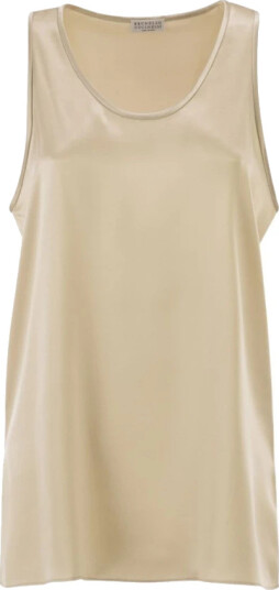 Brunello Cucinelli Dame Topper Beige L,