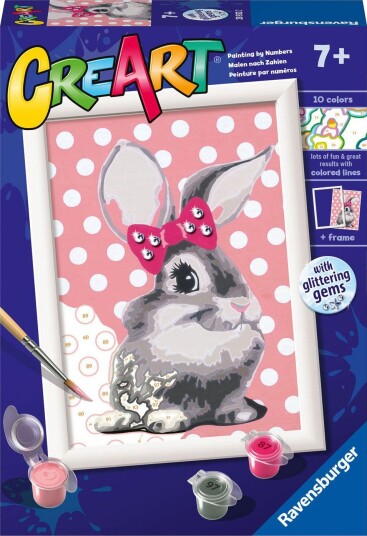Ravensburger CreArt Mal etter nummer 7+ år Kanin med Glitter