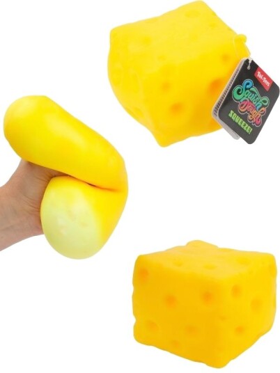 Squishdough Giant Cheese Stor Og Stretchy Klemmeost