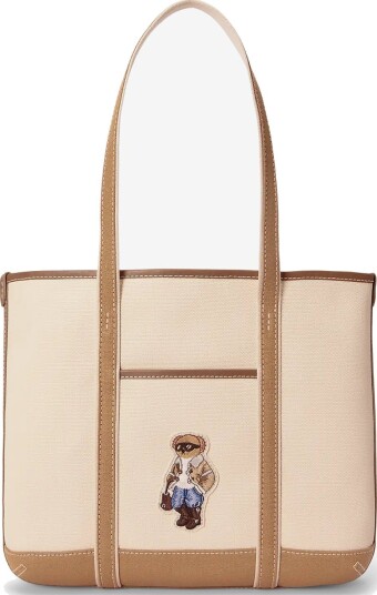 Polo Ralph Lauren Polo Bear Canvas Small Shopper Tote - ECRU/BERKSHIRE - One Size