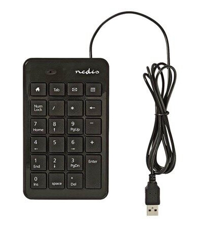 Nedis numerisk tastatur Numpad USB svart med komfortabel tilkobling Nedis numerisk tastatur Numpad USB svart med komfortabel tilkobling