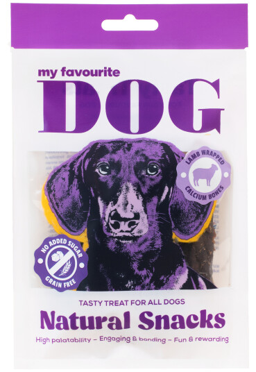 Lammeinnpakket Kalsiumbein 360 g - Naturlige Hundegodbiter - My Favourite Dog