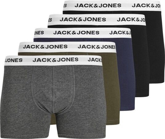 Jack & Jones Jacbasic White Wb Trunks 5 Pack Noos   Khaki green   XL