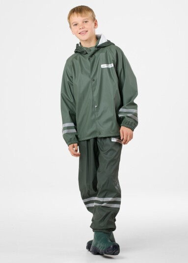 Swedemount Rusk Rain Set Jr Olive/Dk Olive 90 Regnbukser Swedemount Rusk Rain Set Jr Olive/Dk Olive 90 Regnbukser