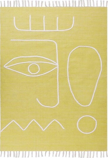 Flatvevd Yavu - Gul, 140x200 cm