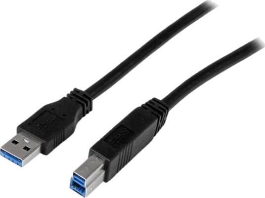 StarTech 1m 3 ft Certified SuperSpeed USB 3.0 A to B Cable Cord USB 3 Cable 1x USB 3.0 A M 1x USB 3.0 B M 1 meter Black USB3CAB1M -