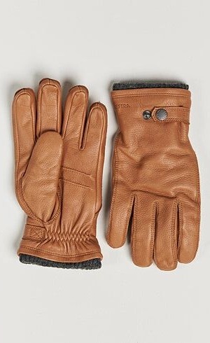 Hestra Utsjö Fleece Liner Buckle Elkskin Glove Cognac