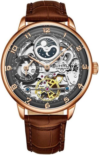 Stührling Original Herreklokke 3925.3 Legacy Skjelettkuttet/Lær