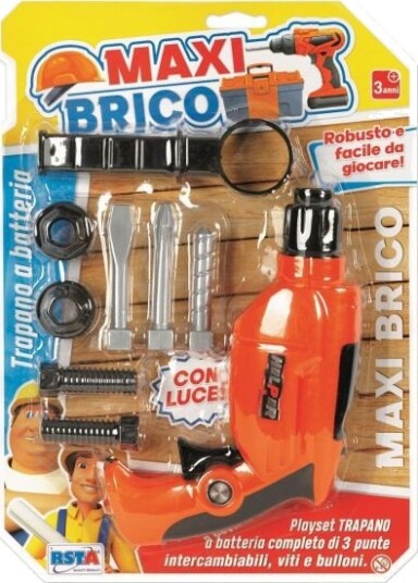 Rstoys Maxi Brico Lekedrill Med Tilbehør Lys 3 Bits Skruer Og Bolter 3+ År Rstoys Maxi Brico Lekedrill Med Tilbehør Lys 3 Bits Skruer Og Bolter 3+ År