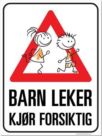 Skilt Barn Leker Strekbarn