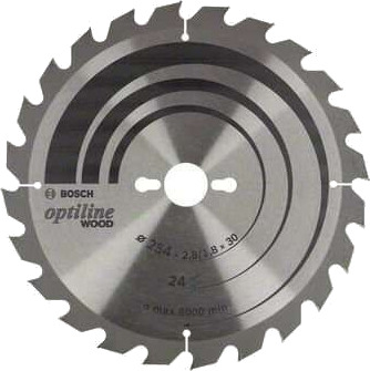 Bosch Optiline Wood Sirkelsagblad 254 mm 24T for Trebearbeiding